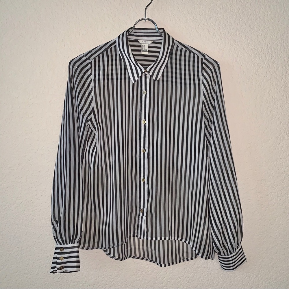 FOREVER 21 | sheer stripe blouse